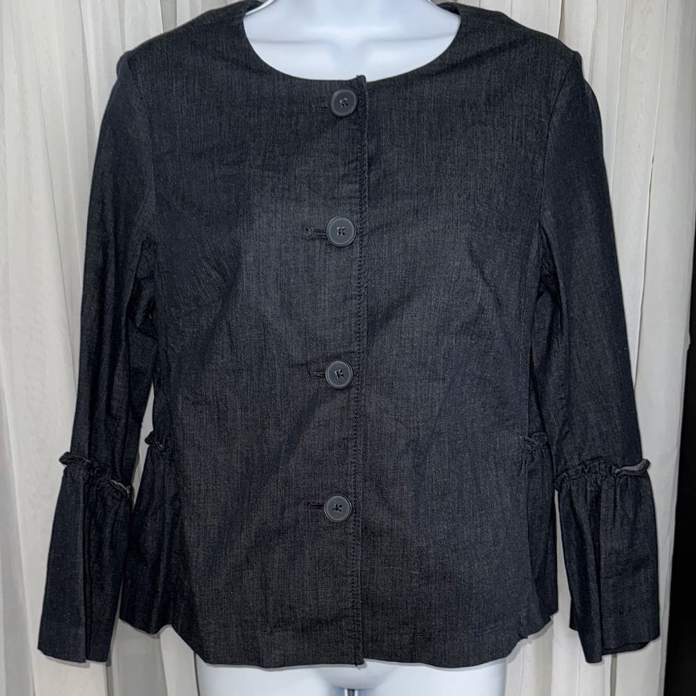 LOFT Blue Blazer with Textured Fabric